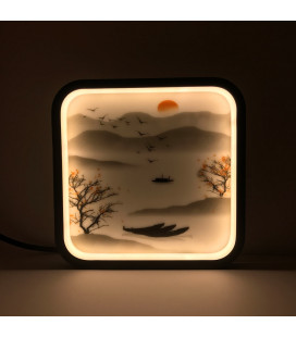 Декоративный светильник "Восточный пейзаж" 220 Вольт, 15 Вт, белый + теплый 