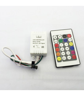 ИК контроллер для SPI ленты (бегущая волна) и пикселей, пульт 24 кнопки