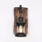 Настенный светильник фонарь на деревянной основе "Тайга"