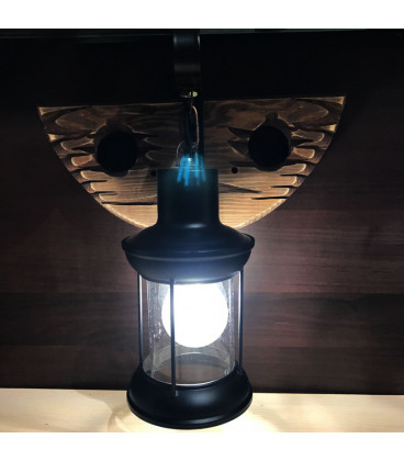 Настенный светильник фонарь на деревянной основе "Садко"