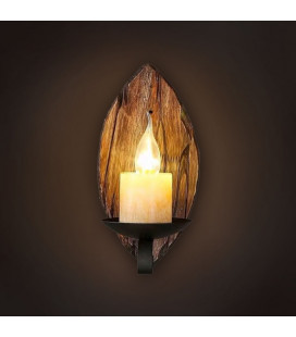 Настенный светильник (бра) «Свеча» на деревянной овальной основе