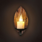 Настенный светильник (бра) «Свеча» на деревянной овальной основе