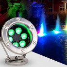 Cветильник подводный для фонтанов/бассейнов нерж. сталь, 120 мм , 24В АС, 6 Вт, цвет: RGB
