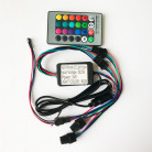 RGB источник света для оптоволоконного кабеля 2 головы (D 6mm) , 5В USB, ИК пульт