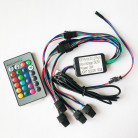 RGB источник света для оптоволоконного кабеля 4 головы (D 6mm), 5В USB, ИК пульт