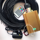 Оптоволоконный кабель термостойкий для сауны, готовый жгут 80 шт, длина 3 м, d 1 мм с источником света RGBW, 16 Вт