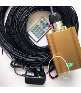 Оптоволокно термостойкое для сауны, жгут 100 шт, длина 5 м, d 1 мм, с радио контроллером RGBW