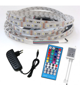 Набор подсветки RGBWW (4 цвета), 2 м, IP33, адаптер питания, ИК контроллер