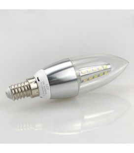 Лампа светодиодная свеча прямая прозрачная E14-9W