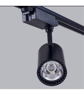 Трековый светодиодный светильник( Spotlight) 20 Вт, однофазный, черный, цвет свечения дневной белый