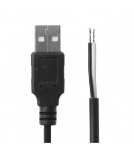 USB 2.0 Type A, 2-PIN, штекер питания DC 5 В - провод 100 см