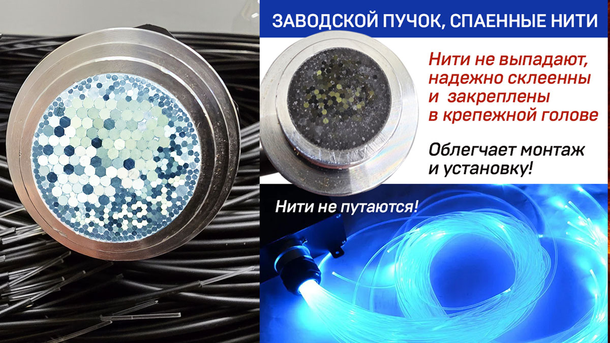 Заводская сборка оптического пучка Clever-Light с заливкой коннектора прозрачным компаундом